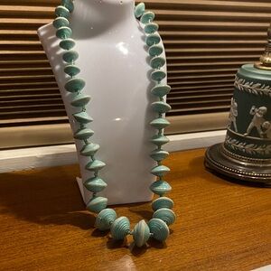 Vintage Turquoise and Seafoam Beaded Necklace - Vintage